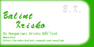 balint krisko business card